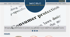 Desktop Screenshot of marylandconsumers.org